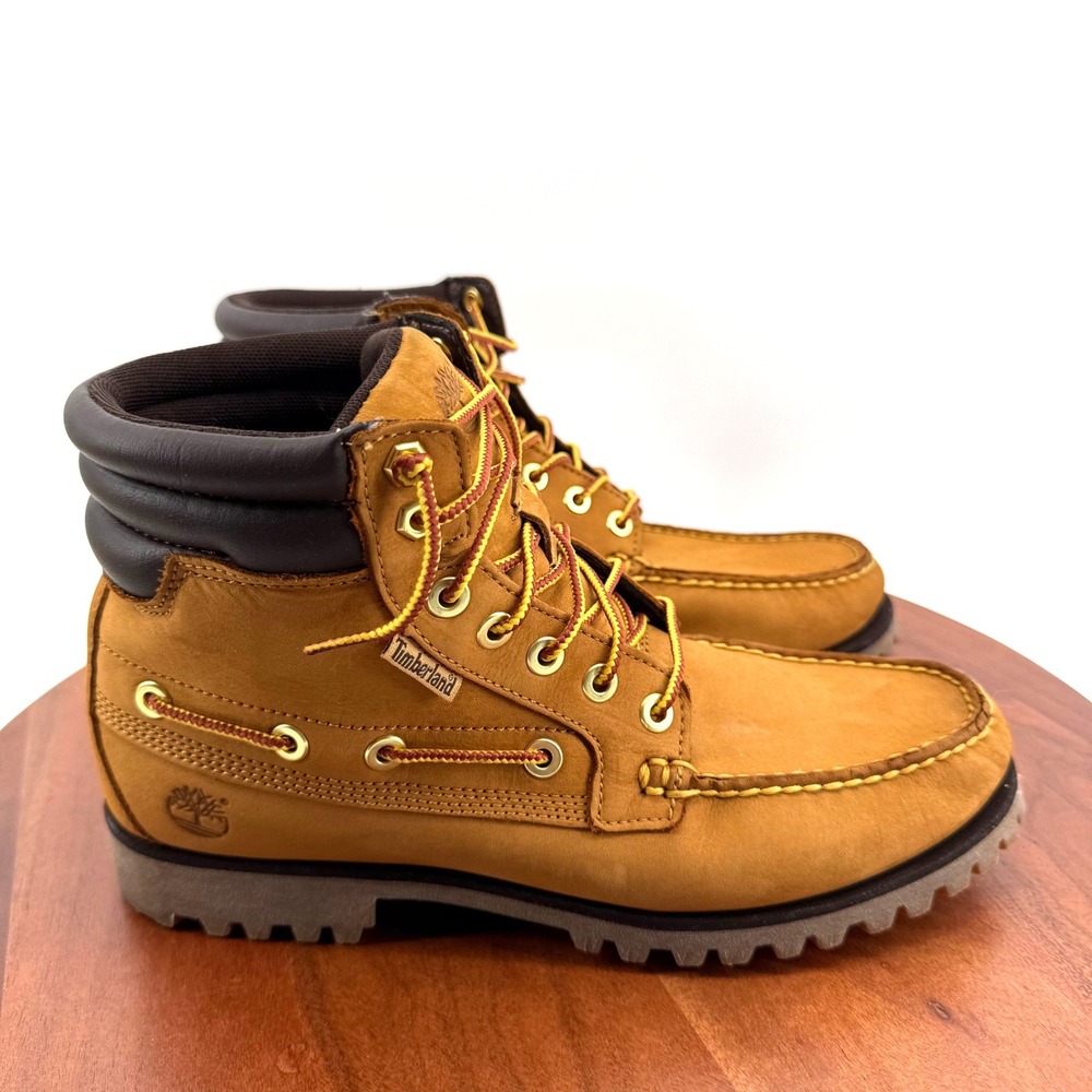 Timberland 72540 Moc Toe Boots Wheat Brown Lug Sole 7-Eye Men 8.5M